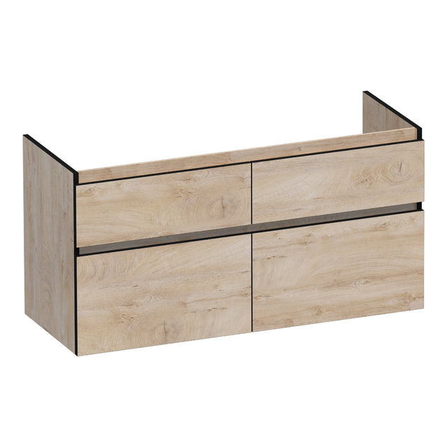 BRAUER Delight Edge onderkast 120 met 4 softclose lades greeploos en 2 sifon uitsparingen Forest Wheat OK-DLE120-4FW