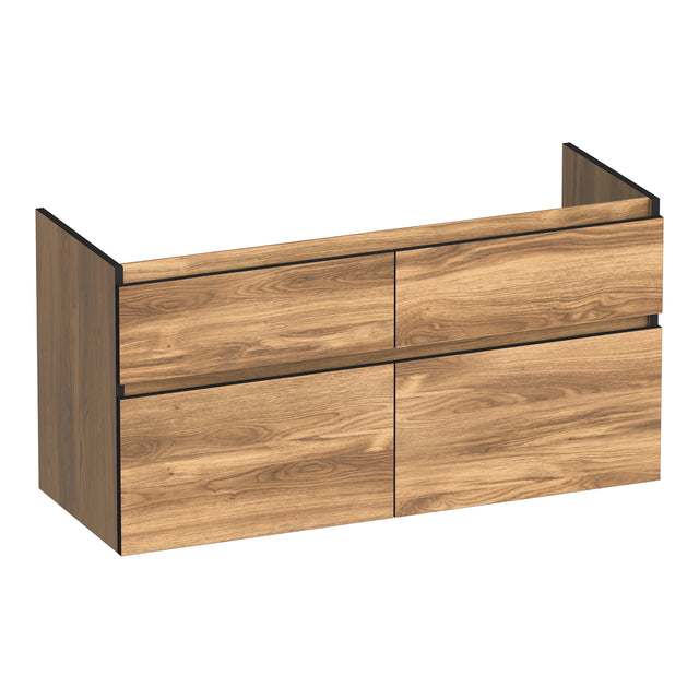 BRAUER Delight Edge onderkast 120 met 4 softclose lades greeploos en 2 sifon uitsparingen Honey OK-DLE120-4HO