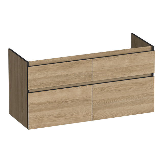 BRAUER Delight Edge onderkast 120 met 4 softclose lades greeploos en 2 sifon uitsparingen Sunlit OK-DLE120-4SL