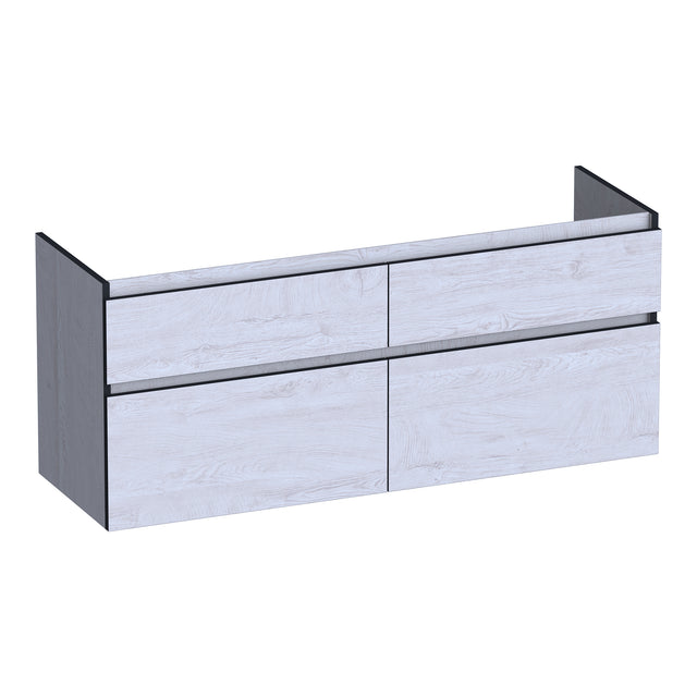 BRAUER Delight Edge onderkast 140 met 4 softclose lades greeploos en 2 sifon uitsparingen Forest Seashell OK-DLE140FS