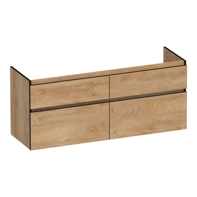 BRAUER Delight Edge onderkast 140 met 4 softclose lades greeploos en 2 sifon uitsparingen Forest Tan OK-DLE140FT