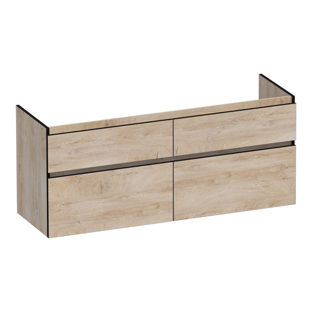 BRAUER Delight Edge onderkast 140 met 4 softclose lades greeploos en 2 sifon uitsparingen Forest Wheat OK-DLE140FW