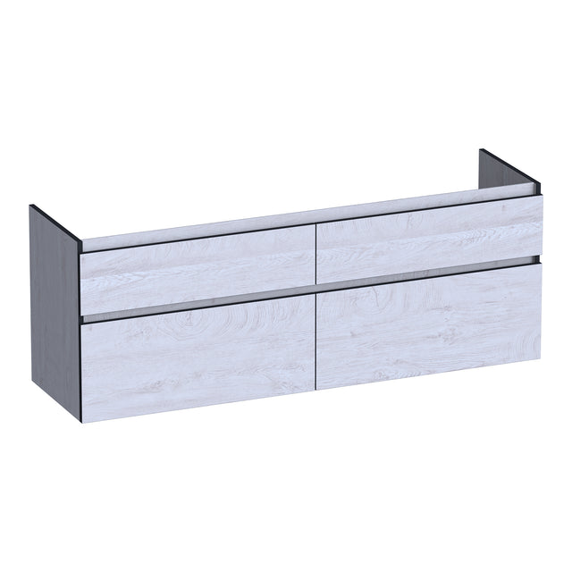 BRAUER Delight Edge onderkast 160 met 4 softclose lades greeploos en 2 sifon uitsparingen Forest Seashell OK-DLE160FS