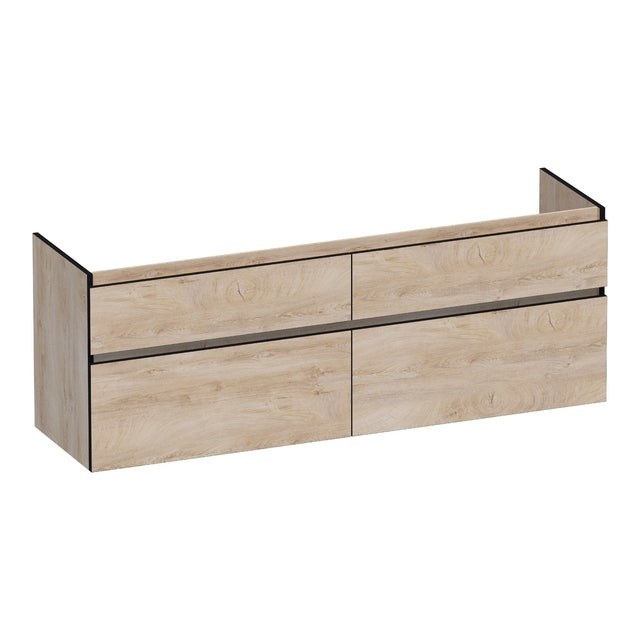 BRAUER Delight Edge onderkast 160 met 4 softclose lades greeploos en 2 sifon uitsparingen Forest Wheat OK-DLE160FW