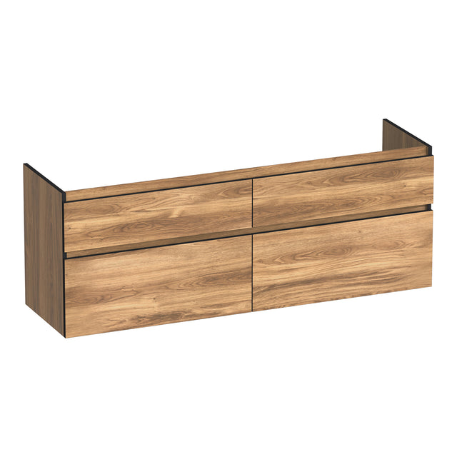 BRAUER Delight Edge onderkast 160 met 4 softclose lades greeploos en 2 sifon uitsparingen Honey OK-DLE160HO