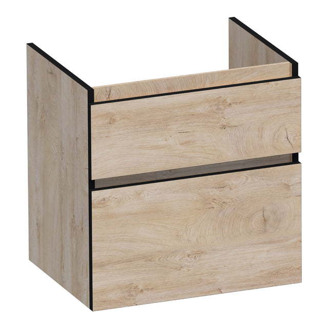 BRAUER Delight Edge onderkast 60 met 2 softclose lades greeploos en 1 sifon uitsparing Forest Wheat OK-DLE60FW