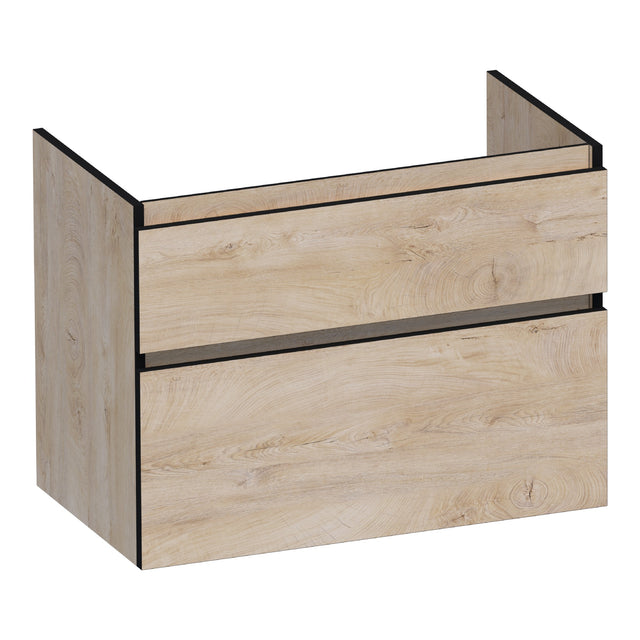 BRAUER Delight Edge onderkast 80 met 2 softclose lades greeploos en 1 sifon uitsparing Forest Wheat OK-DLE80FW