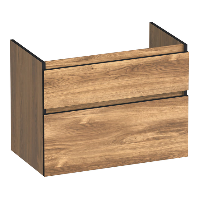 BRAUER Delight Edge onderkast 80 met 2 softclose lades greeploos en 1 sifon uitsparing Honey OK-DLE80HO