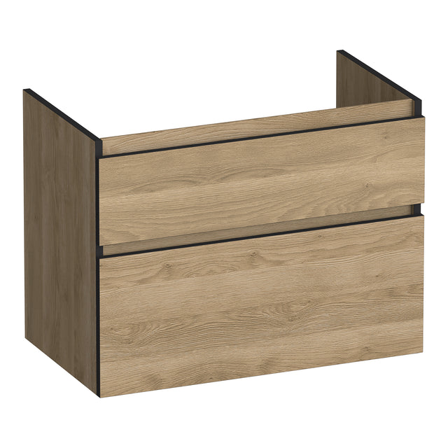 BRAUER Delight Edge onderkast 80 met 2 softclose lades greeploos en 1 sifon uitsparing Sunlit OK-DLE80SL