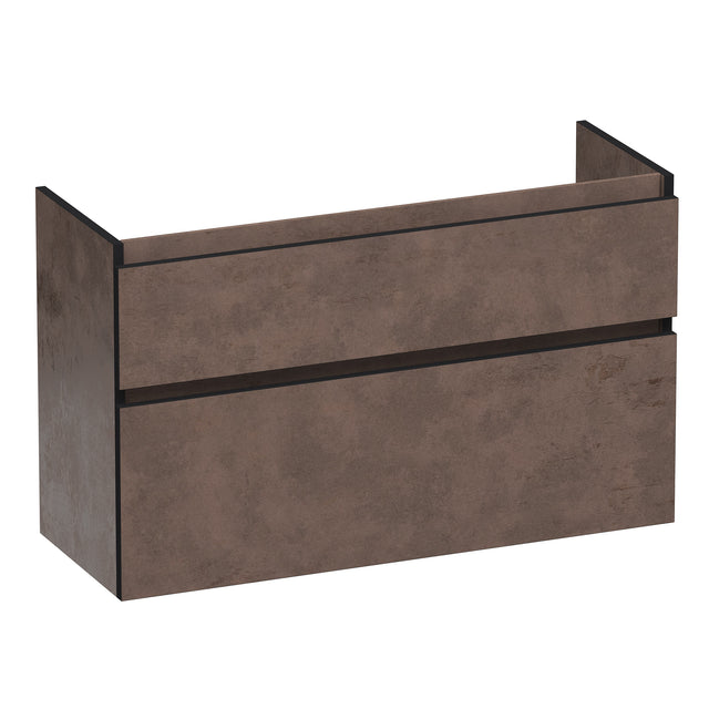 BRAUER Delight Edge onderkast ondiep 100 met 2 softclose lades greeploos en 1 sifon uitsparing Erosion OK-DLEO100ER