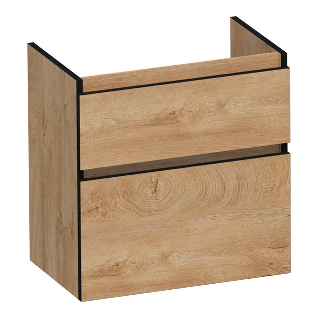 BRAUER Delight Edge onderkast ondiep 60 met 2 softclose lades greeploos en 1 sifon uitsparing Forest Tan OK-DLEO60FT