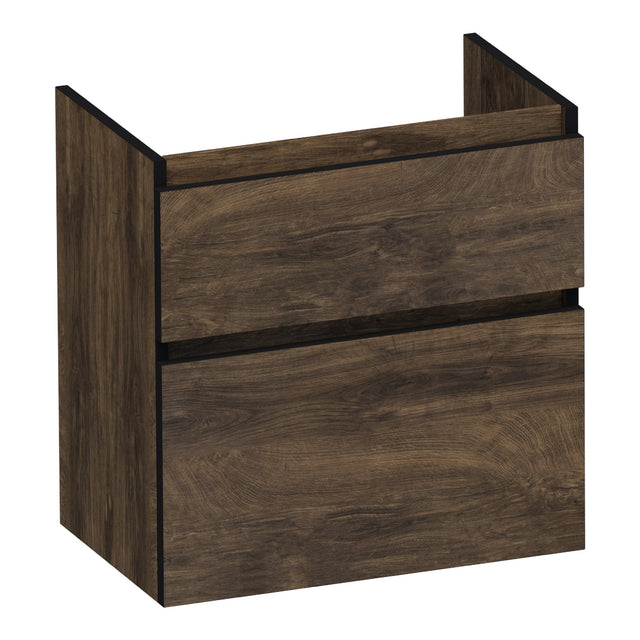 BRAUER Delight Edge onderkast ondiep 60 met 2 softclose lades greeploos en 1 sifon uitsparing Grove OK-DLEO60GR