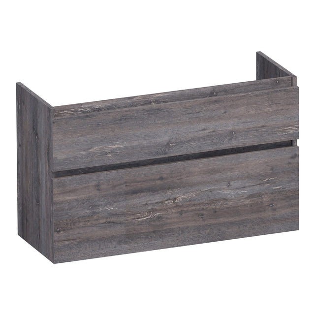 BRAUER Delight onderkast ondiep 100 met 2 softclose lades greeploos en 1 sifon uitsparing Driftwood OK-DLO100DR