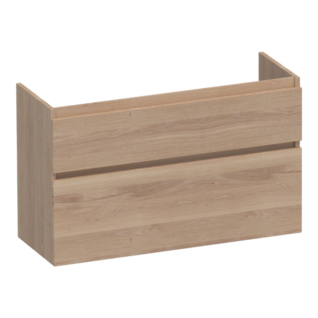 BRAUER Delight onderkast ondiep 100 met 2 softclose lades greeploos en 1 sifon uitsparing lamellen eiken naturel OK-DLO100LEN
