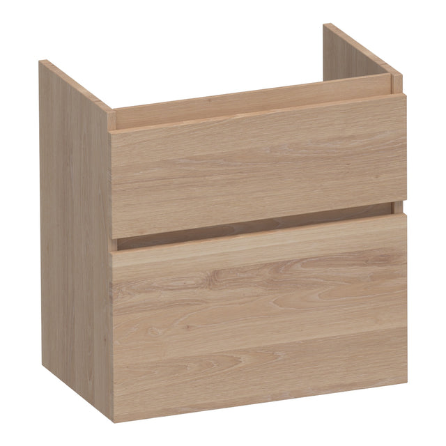BRAUER Delight onderkast ondiep 60 met 2 softclose lades greeploos en 1 sifon uitsparing lamellen eiken naturel OK-DLO60LEN