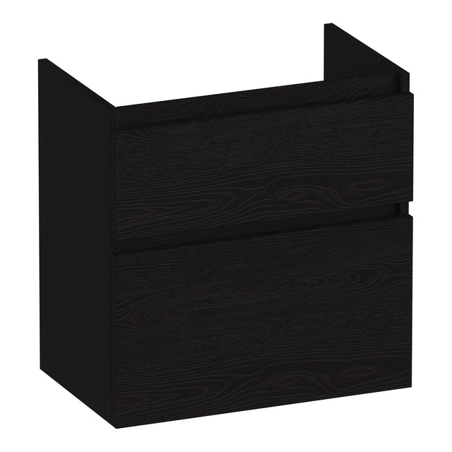 BRAUER Delight onderkast ondiep 60 met 2 softclose lades greeploos en 1 sifon uitsparing Timber Black OK-DLO60TB