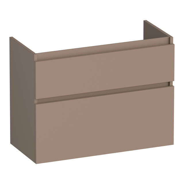 BRAUER Delight onderkast ondiep 80 met 2 softclose lades greeploos en 1 sifon uitsparing mat mokka OK-DLO80MM