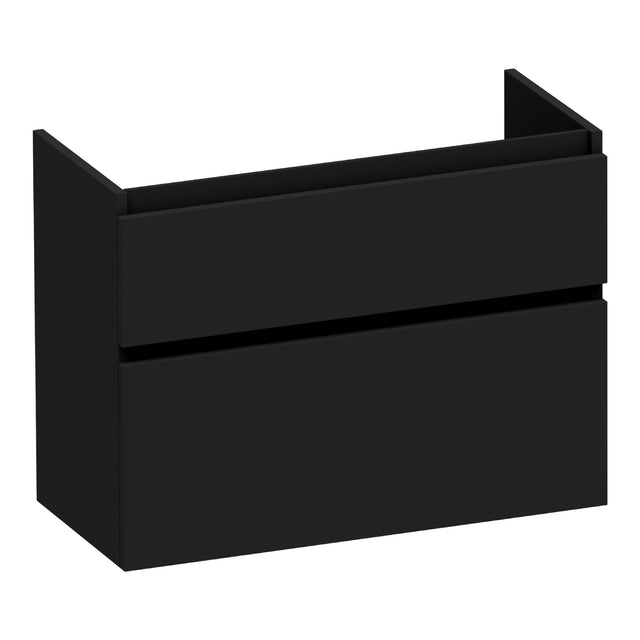 BRAUER Delight onderkast ondiep 80 met 2 softclose lades greeploos en 1 sifon uitsparing mat zwart OK-DLO80MZ