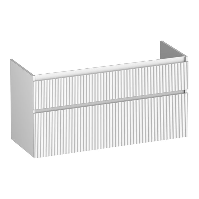 BRAUER Delight Wavy onderkast 120 met 2 softclose lades greeploos en 2 sifon uitsparingen mat wit OK-DLW120-2MW