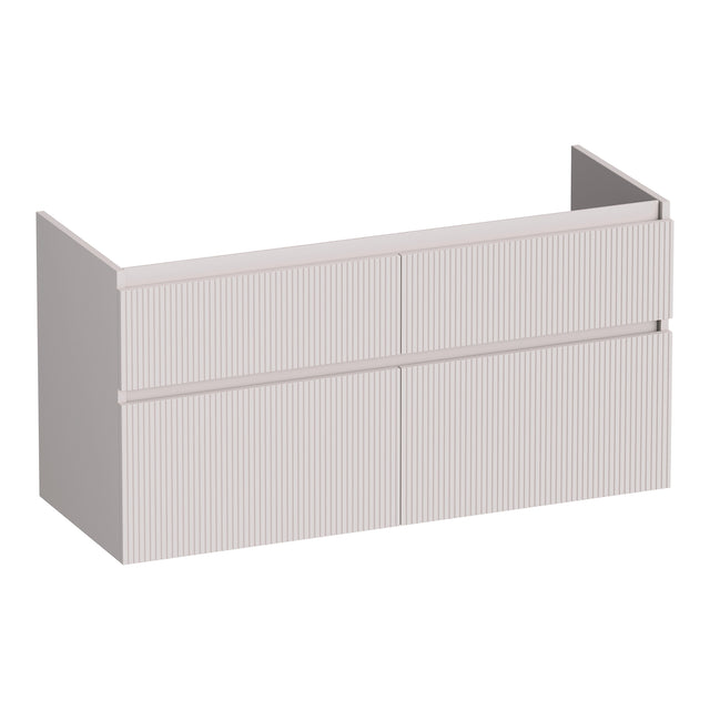 BRAUER Delight Wavy onderkast 120 met 4 softclose lades greeploos en 2 sifon uitsparingen mat zand OK-DLW120-4MS