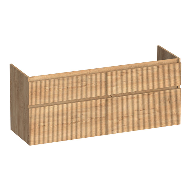 BRAUER Delight Wavy onderkast 140 met 4 softclose lades greeploos en 2 sifon uitsparingen Forest Tan OK-DLW140FT