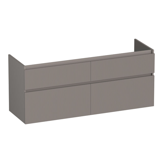 BRAUER Delight Wavy onderkast 140 met 4 softclose lades greeploos en 2 sifon uitsparingen mat taupe OK-DLW140MT