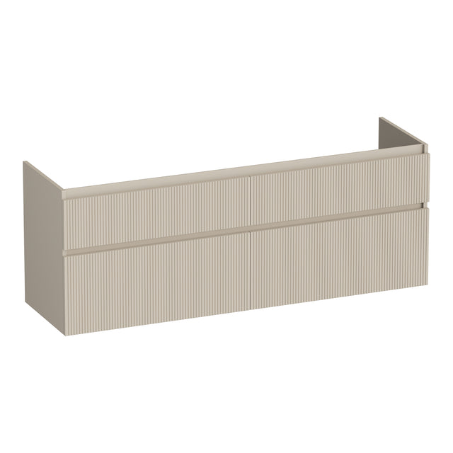 BRAUER Delight Wavy onderkast 160 met 4 softclose lades greeploos en 2 sifon uitsparingen mat beige OK-DLW160MB