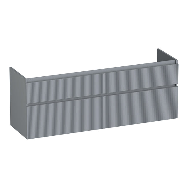 BRAUER Delight Wavy onderkast 160 met 4 softclose lades greeploos en 2 sifon uitsparingen mat grijs OK-DLW160MG