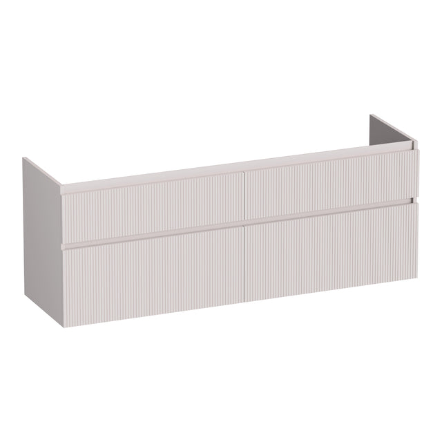 BRAUER Delight Wavy onderkast 160 met 4 softclose lades greeploos en 2 sifon uitsparingen mat zand OK-DLW160MS