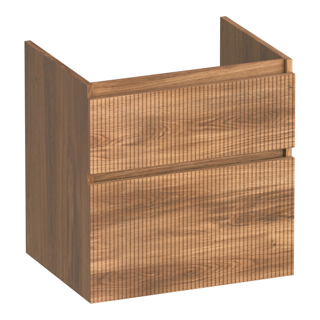 BRAUER Delight Wavy onderkast 60 met 2 softclose lades greeploos en 1 sifon uitsparing Honey OK-DLW60HO