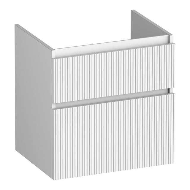 BRAUER Delight Wavy onderkast 60 met 2 softclose lades greeploos en 1 sifon uitsparing mat wit OK-DLW60MW