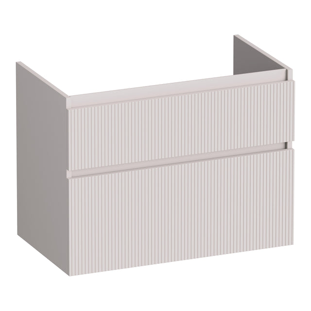 BRAUER Delight Wavy onderkast 80 met 2 softclose lades greeploos en 1 sifon uitsparing mat zand OK-DLW80MS