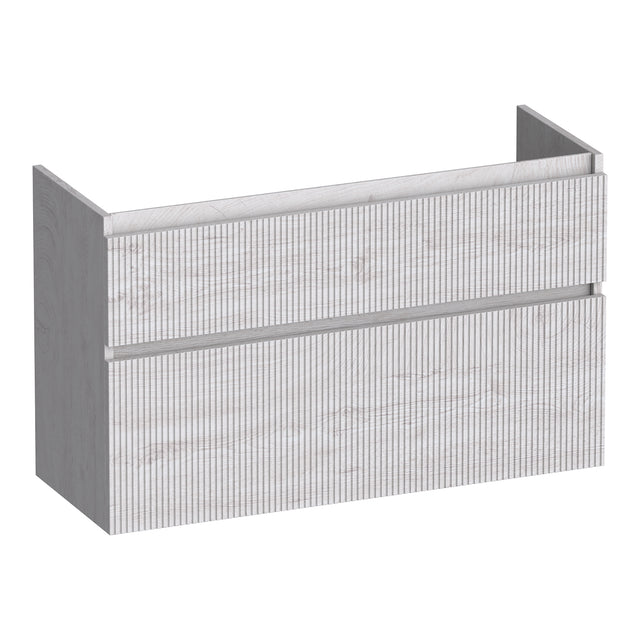 BRAUER Delight Wavy onderkast ondiep 100 met 2 softclose lades greeploos en 1 sifon uitsparing Forest Seashell OK-DLWO100FS