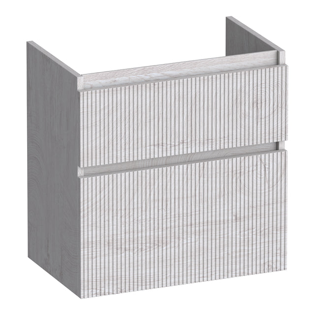 BRAUER Delight Wavy onderkast ondiep 60 met 2 softclose lades greeploos en 1 sifon uitsparing Forest Seashell OK-DLWO60FS