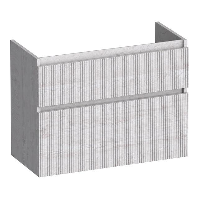 BRAUER Delight Wavy onderkast ondiep 80 met 2 softclose lades greeploos en 1 sifon uitsparing Forest Seashell OK-DLWO80FS