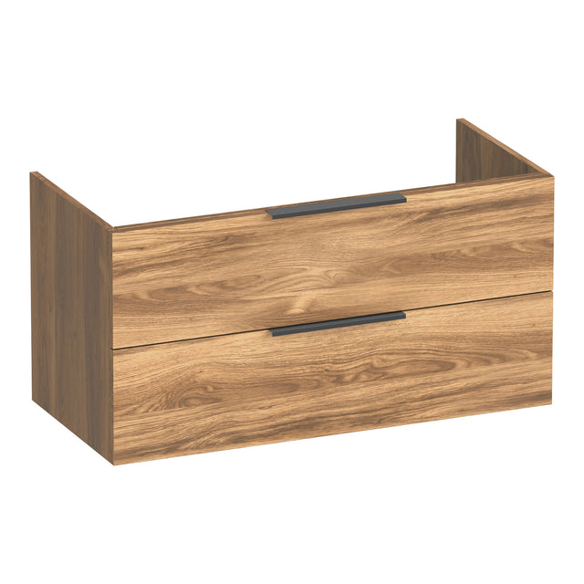 BRAUER Elevate onderkast 100 excl. opleggrepen met 2 softclose lades en 1 sifon uitsparing Honey OK-EL100HO