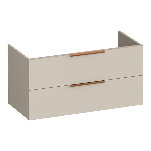 BRAUER Elevate onderkast 100 excl. opleggrepen met 2 softclose lades en 1 sifon uitsparing mat beige OK-EL100MB