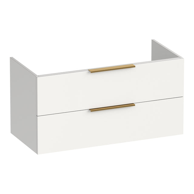 BRAUER Elevate onderkast 100 excl. opleggrepen met 2 softclose lades en 1 sifon uitsparing mat wit OK-EL100MW