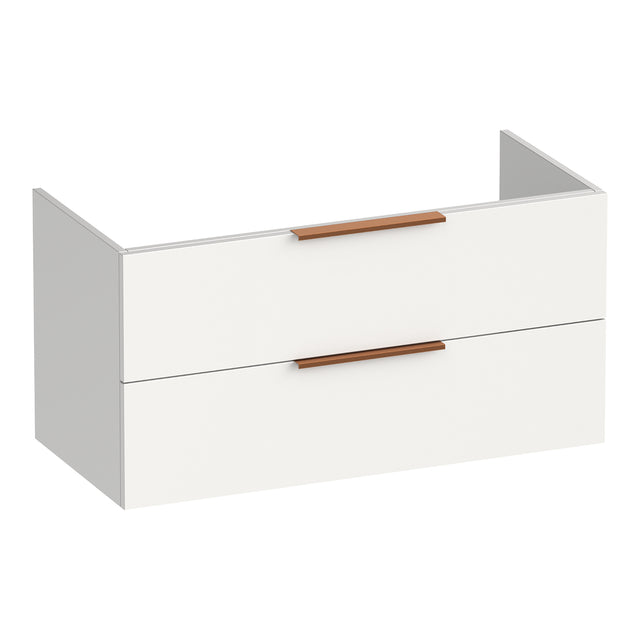 BRAUER Elevate onderkast 100 excl. opleggrepen met 2 softclose lades en 1 sifon uitsparing mat wit OK-EL100MW