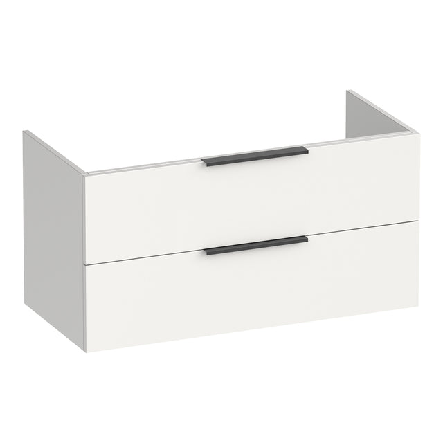 BRAUER Elevate onderkast 100 excl. opleggrepen met 2 softclose lades en 1 sifon uitsparing mat wit OK-EL100MW