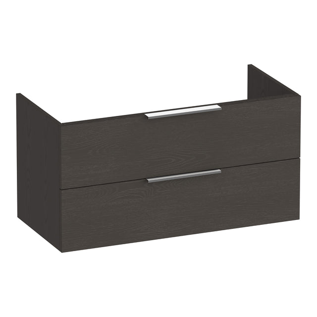 BRAUER Elevate onderkast 100 excl. opleggrepen met 2 softclose lades en 1 sifon uitsparing Timber Anthracite OK-EL100TA