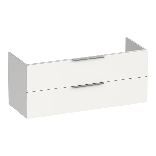 BRAUER Elevate onderkast 120 excl. opleggrepen met 2 softclose lades en 2 sifon uitsparingen mat wit OK-EL120-2MW