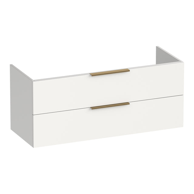 BRAUER Elevate onderkast 120 excl. opleggrepen met 2 softclose lades en 2 sifon uitsparingen mat wit OK-EL120-2MW