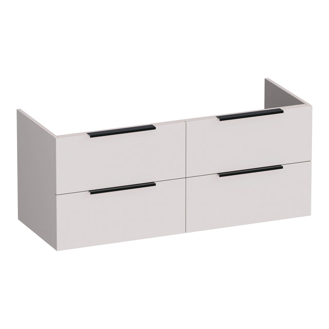 BRAUER Elevate onderkast 120 excl. opleggrepen met 4 softclose lades en 2 sifon uitsparingen mat zand OK-EL120-4MS