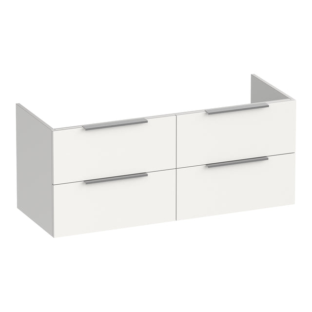 BRAUER Elevate onderkast 120 excl. opleggrepen met 4 softclose lades en 2 sifon uitsparingen mat wit OK-EL120-4MW