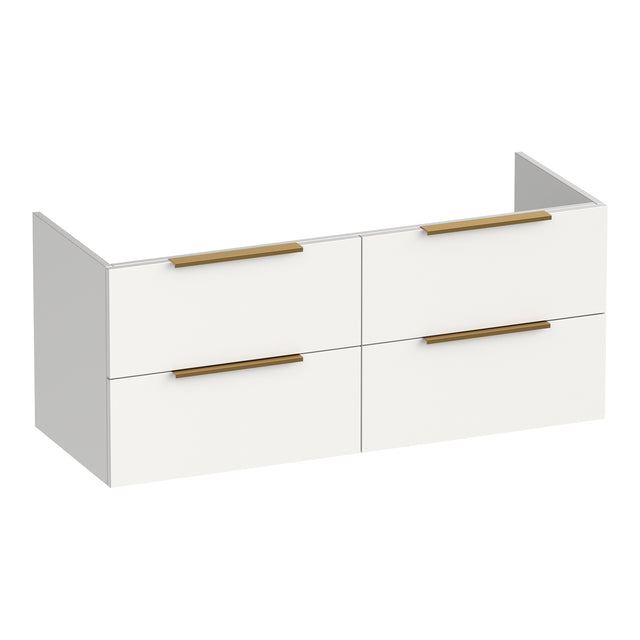 BRAUER Elevate onderkast 120 excl. opleggrepen met 4 softclose lades en 2 sifon uitsparingen mat wit OK-EL120-4MW