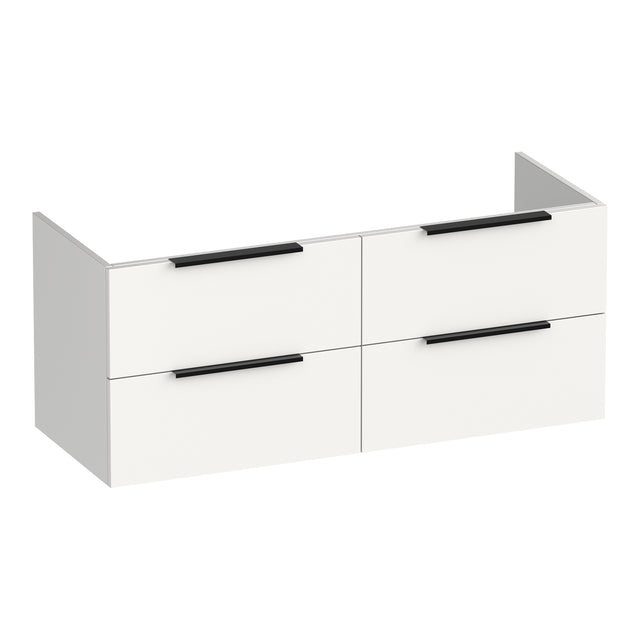 BRAUER Elevate onderkast 120 excl. opleggrepen met 4 softclose lades en 2 sifon uitsparingen mat wit OK-EL120-4MW