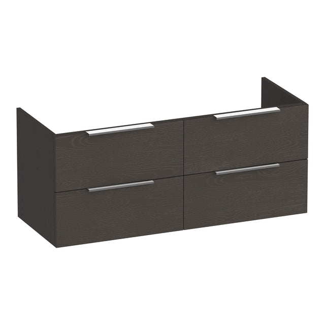 BRAUER Elevate onderkast 120 excl. opleggrepen met 4 softclose lades en 2 sifon uitsparingen Timber Anthracite OK-EL120-4TA