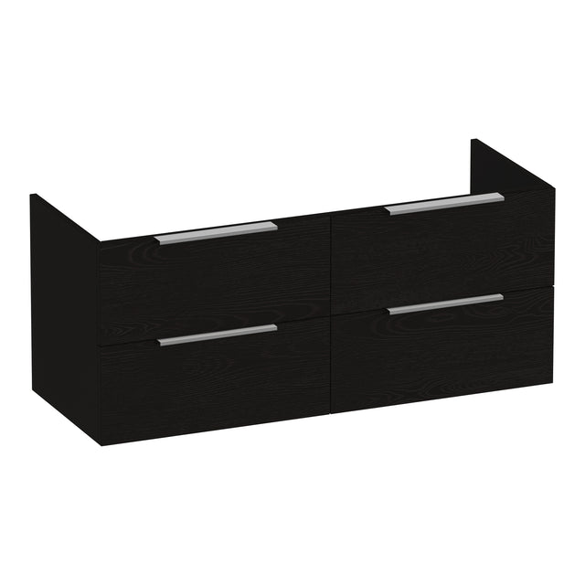 BRAUER Elevate onderkast 120 excl. opleggrepen met 4 softclose lades en 2 sifon uitsparingen Timber Black OK-EL120-4TB