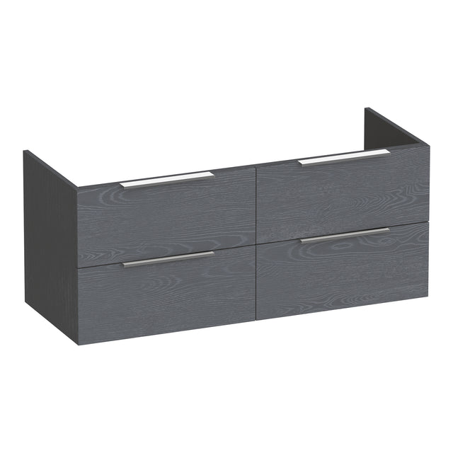 BRAUER Elevate onderkast 120 excl. opleggrepen met 4 softclose lades en 2 sifon uitsparingen Timber Grey OK-EL120-4TG